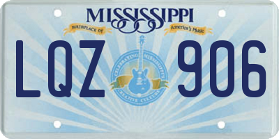 MS license plate LQZ906