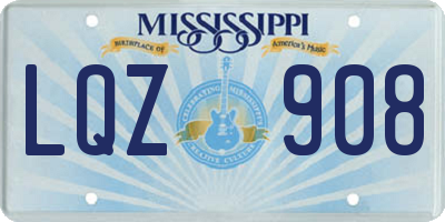 MS license plate LQZ908