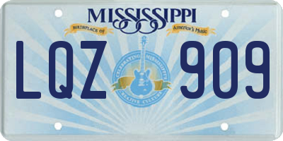MS license plate LQZ909