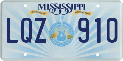 MS license plate LQZ910