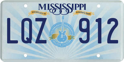 MS license plate LQZ912