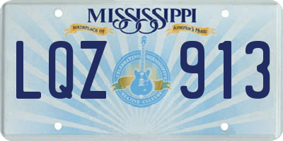 MS license plate LQZ913