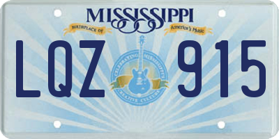 MS license plate LQZ915