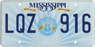 MS license plate LQZ916