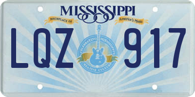 MS license plate LQZ917