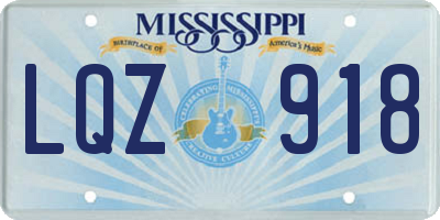 MS license plate LQZ918