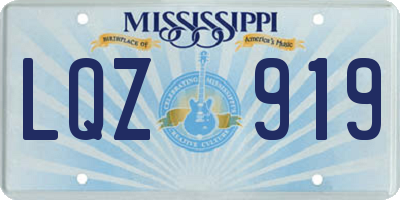 MS license plate LQZ919