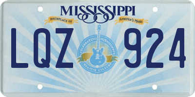 MS license plate LQZ924