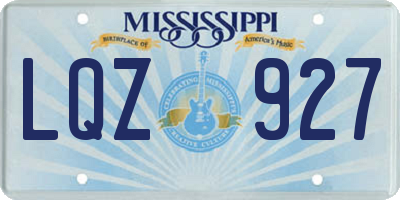 MS license plate LQZ927
