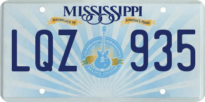 MS license plate LQZ935
