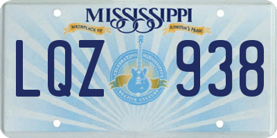MS license plate LQZ938