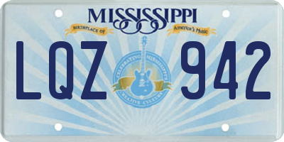 MS license plate LQZ942