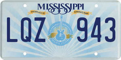 MS license plate LQZ943