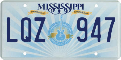 MS license plate LQZ947