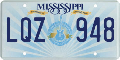 MS license plate LQZ948