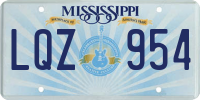 MS license plate LQZ954