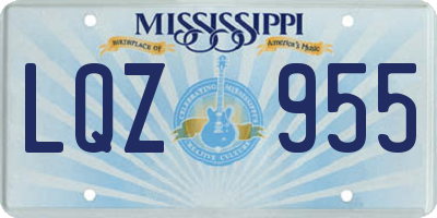 MS license plate LQZ955