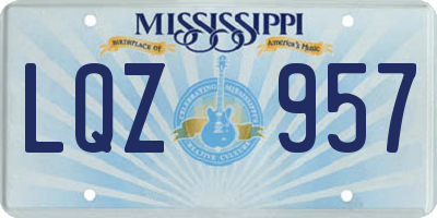 MS license plate LQZ957
