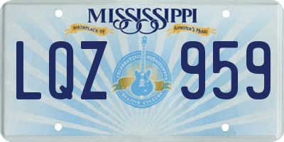 MS license plate LQZ959