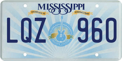MS license plate LQZ960
