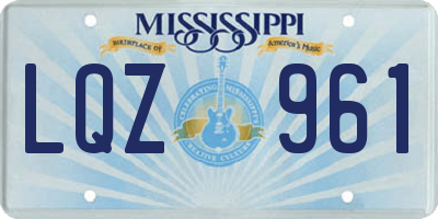 MS license plate LQZ961