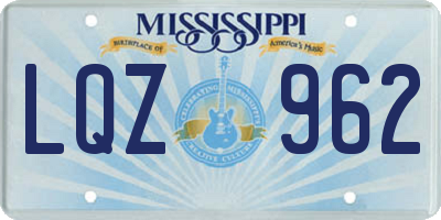 MS license plate LQZ962
