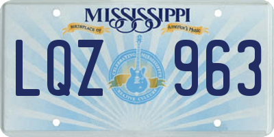 MS license plate LQZ963