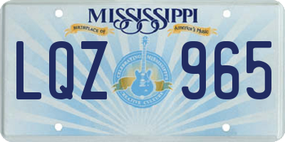 MS license plate LQZ965