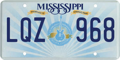 MS license plate LQZ968