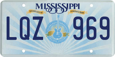 MS license plate LQZ969