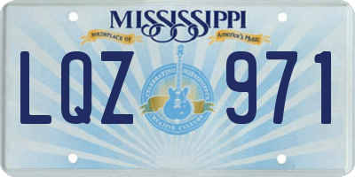 MS license plate LQZ971