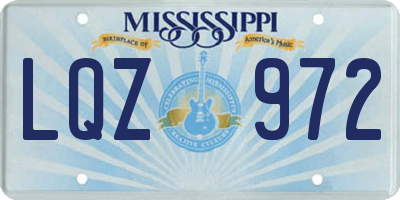 MS license plate LQZ972