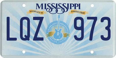 MS license plate LQZ973