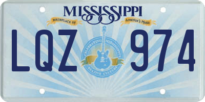 MS license plate LQZ974
