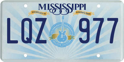 MS license plate LQZ977