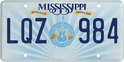 MS license plate LQZ984