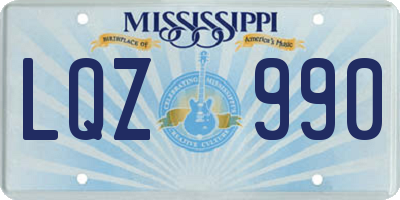 MS license plate LQZ990