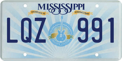 MS license plate LQZ991
