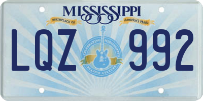 MS license plate LQZ992