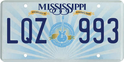 MS license plate LQZ993