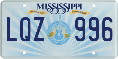MS license plate LQZ996