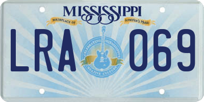 MS license plate LRA069