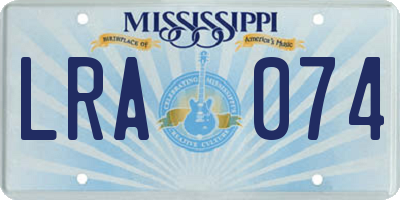 MS license plate LRA074