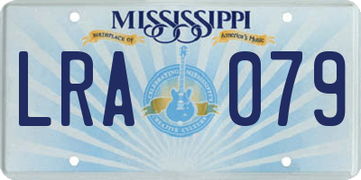 MS license plate LRA079