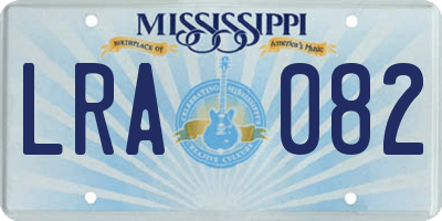 MS license plate LRA082