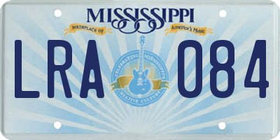 MS license plate LRA084