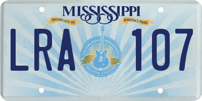 MS license plate LRA107