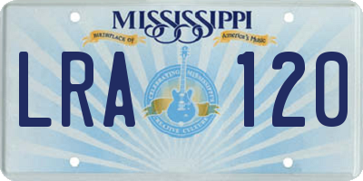 MS license plate LRA120