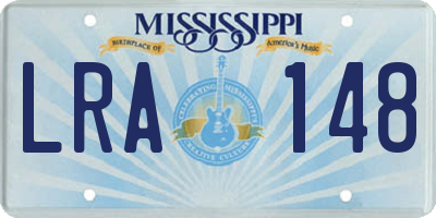 MS license plate LRA148