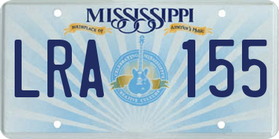 MS license plate LRA155